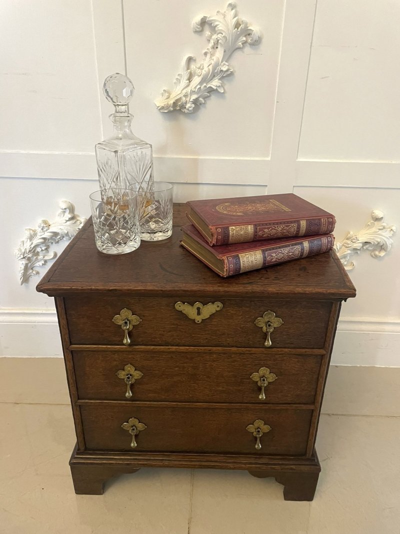 Antique Queen Anne Quality Oak Box Chest - Image 2
